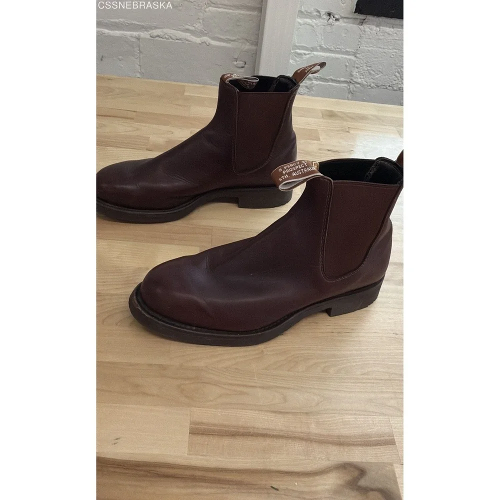 R.M. Williams Gardener Chestnut Leather Chelsea Boots Men's Size AU 7G US 8